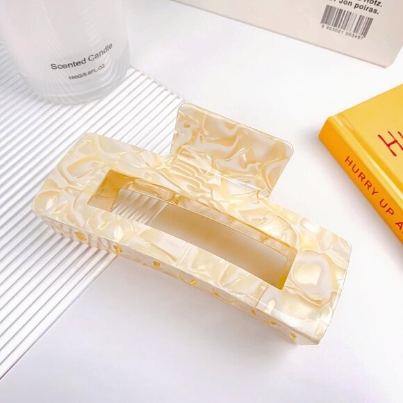 Large Tortoise Shell Hair Claw Clip 4.1 Inch Cellulose Acetate for Thick Hair